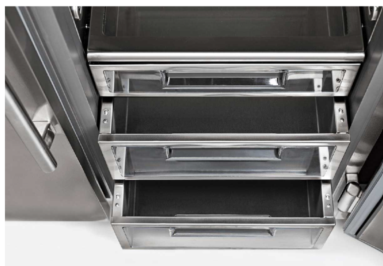True-36Inch Refrigerator/Bottom Freezer - Stainless Glass Door - Hinged Right (R) - Integrated Ice Maker