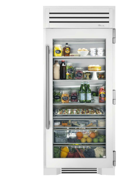 True-36Inch Refrigerator/Bottom Freezer - Stainless Glass Door - Hinged Right (R) - Integrated Ice Maker