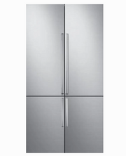 Dacor-42" 4-Door Built-In French Door Refrigerator Panel Kit, Contemporary, Silver