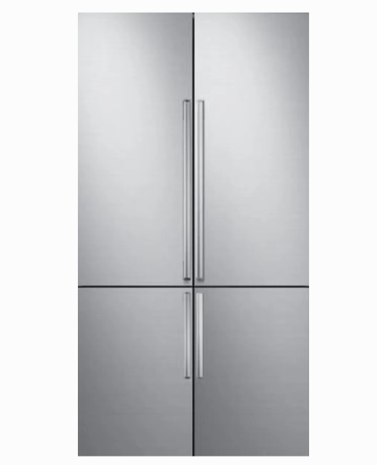 Dacor-42" 4-Door Built-In French Door Refrigerator Panel Kit, Contemporary, Silver