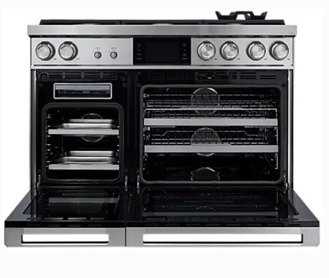 Dacor-48" Dual Fuel Pro-Range 6 Burners With Griddle, Contemporary, Silver, Ng/Lp