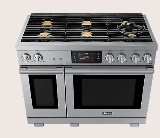 Dacor-48" Dual Fuel Pro-Range 6 Burners, Transitional, Silver, Ng/Lp