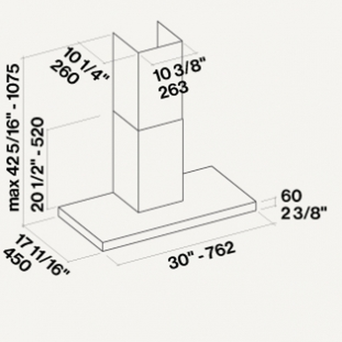 FALMEC - Campana de Pared de la Colección Potenza Mercurio de 30" 280 CFM image 1