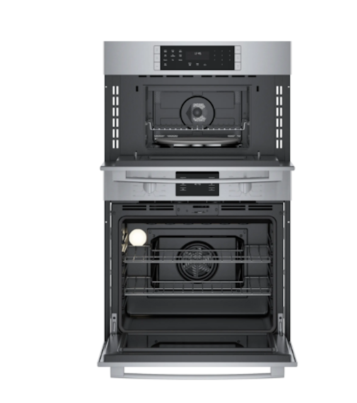Bosch-500 Series, 30" Combo, Ss, Upper: Speed Oven, 120V, Lower: Eu Conv, Knob Control