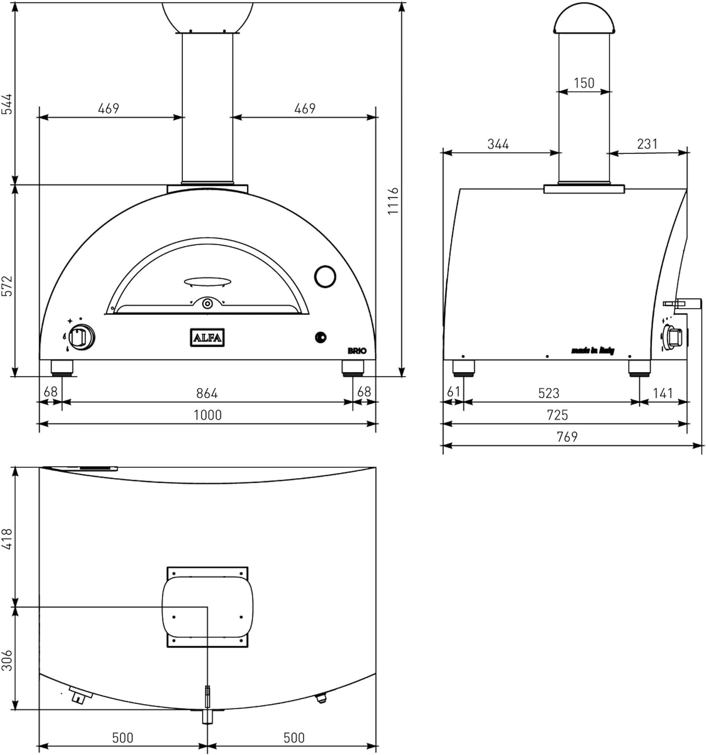 ALFA FORNI - Horno de Gas Plata y Negro image 2