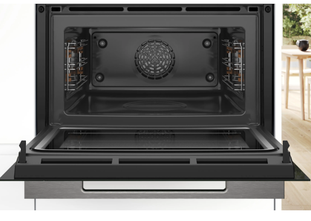 Bosch-60Cm Horno Compacto Multifunción Con Microondas, Empotrable, 45Cm De Altura, Control Por Aro Digital Y Display Tft, Serie 8, Negro