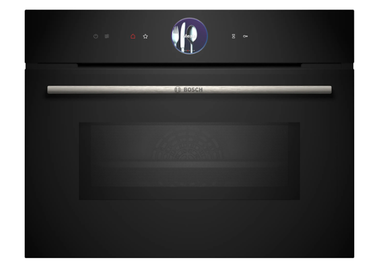 Bosch-60Cm Horno Compacto Multifunción Con Microondas, Pirolítico, Empotrable, 45Cm De Altura, Control Por Aro Digital Y Display Tft, Serie 8, Negro