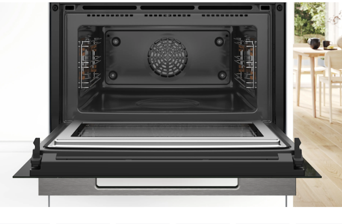 Bosch-60Cm Horno Compacto Multifunción Con Microondas, Pirolítico, Empotrable, 45Cm De Altura, Control Por Aro Digital Y Display Tft, Serie 8, Negro