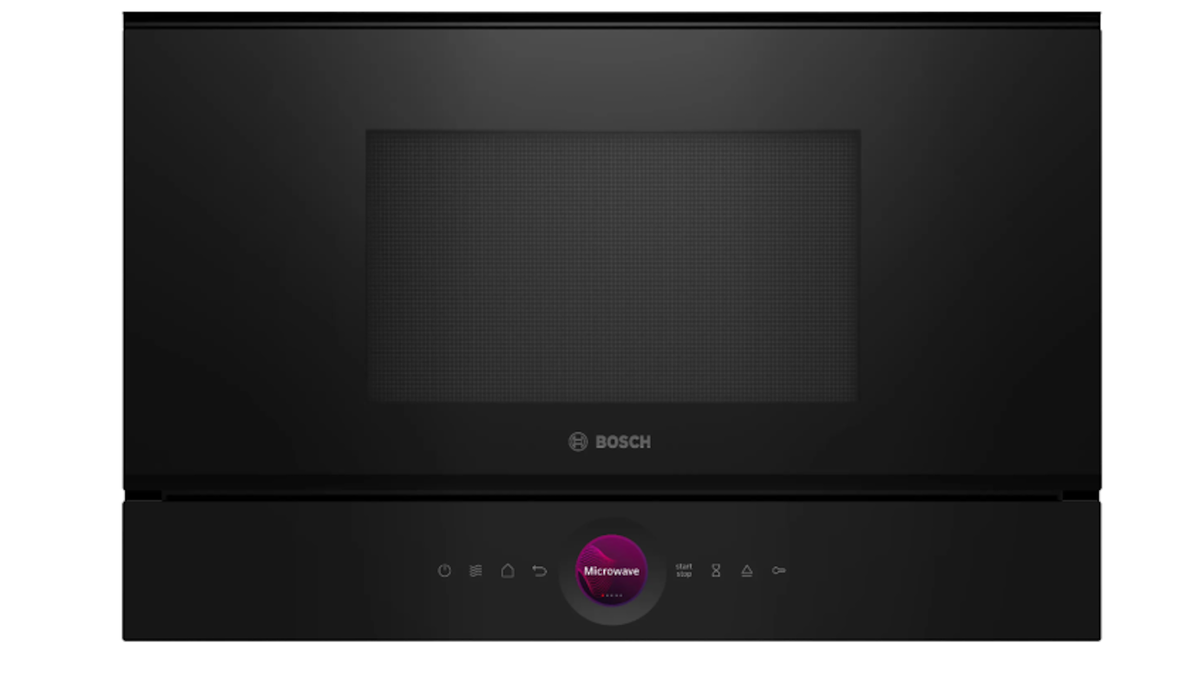 Bosch-60Cm Microondas, Empotrable, 38Cm De Altura, Bisagra Derecha, Control Por Aro Digital Y Display Tft, Serie 8, Negro
