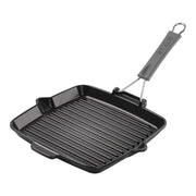 STAUB - Sartén Grill con Vertedor de 24x24cm en Negro - Hierro Fundido Cuadrado image 0