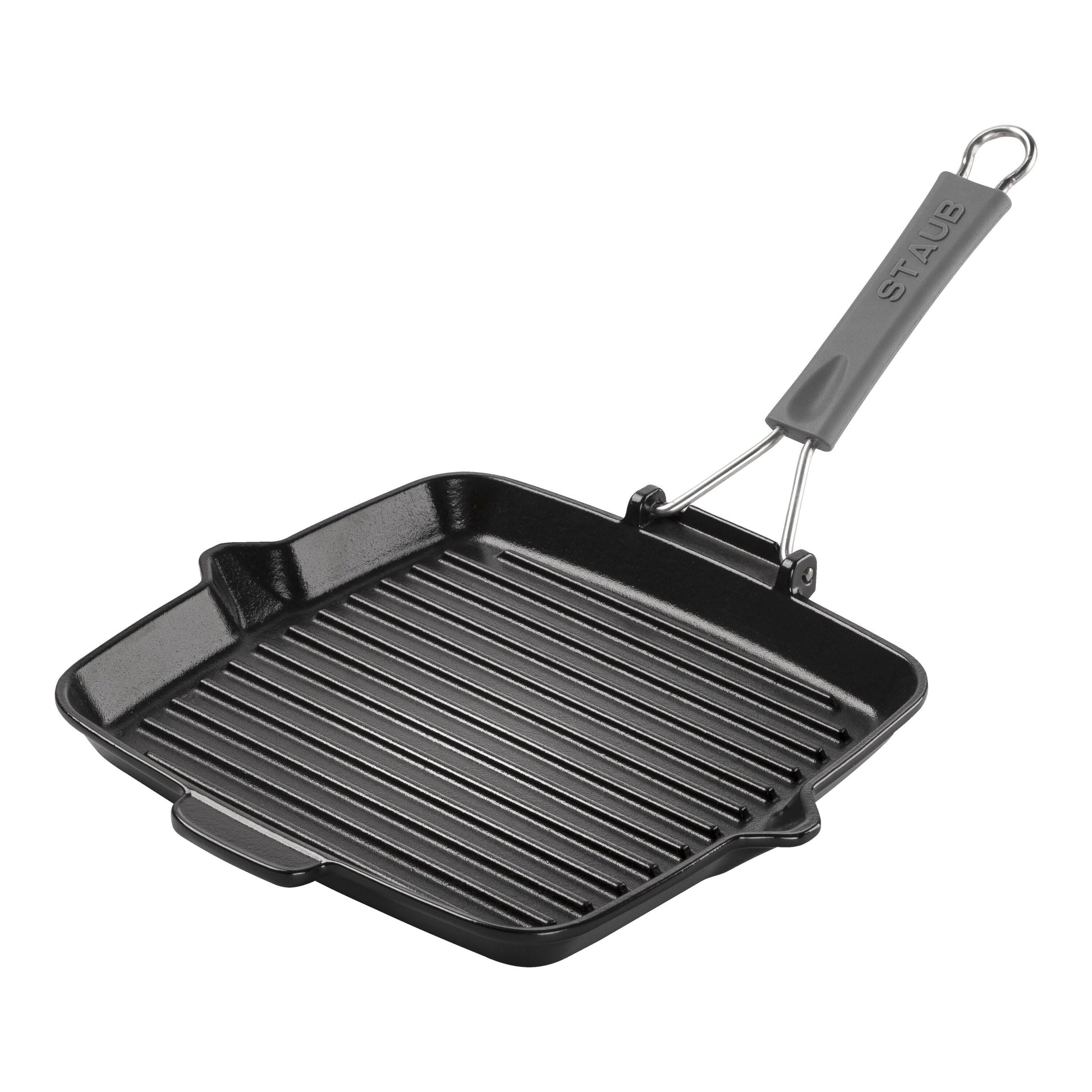STAUB - Sartén Grill con Vertedor de 24x24cm en Negro - Hierro Fundido Cuadrado image 0