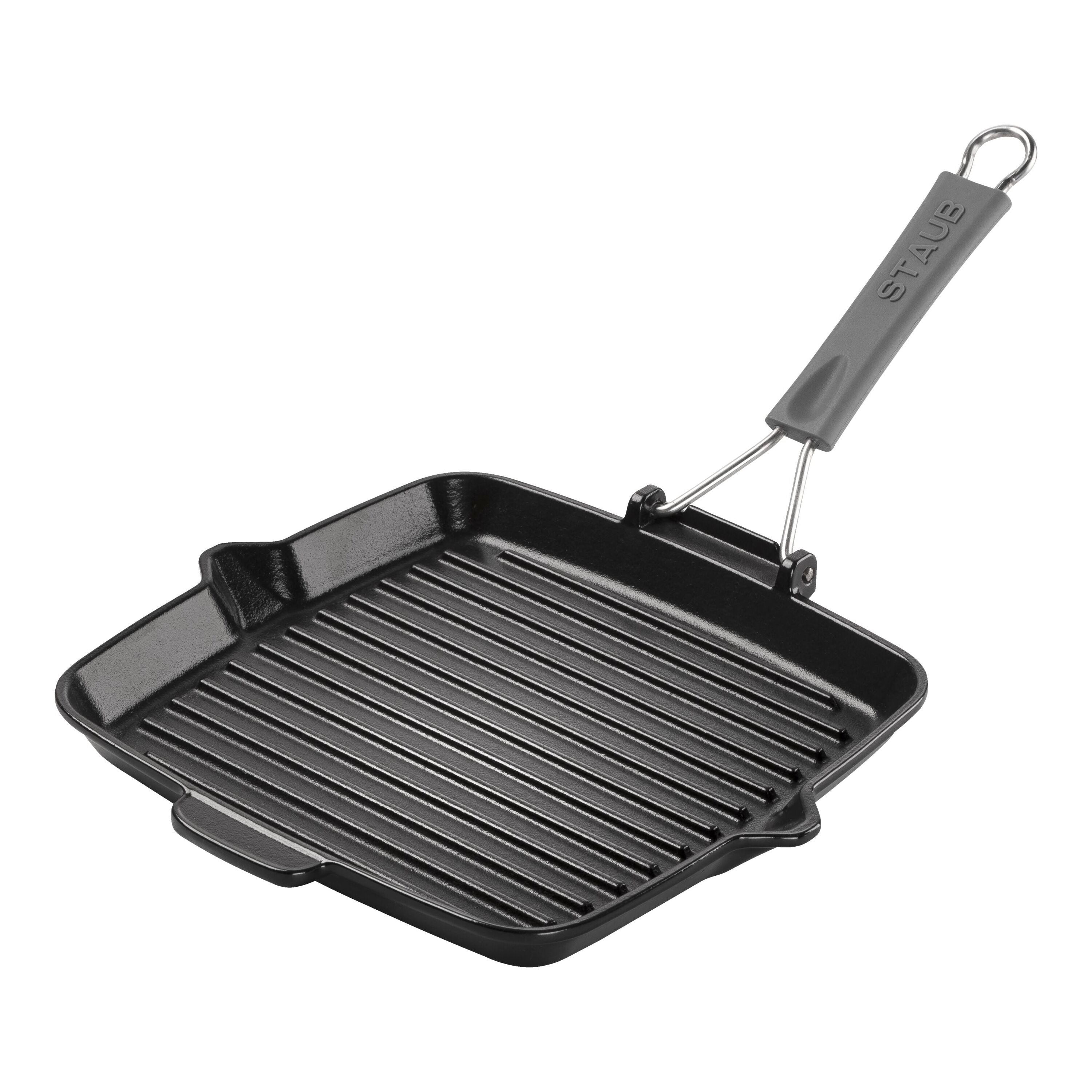 STAUB - Sartén Grill con Vertedor de 24x24cm en Negro - Hierro Fundido Cuadrado image 0