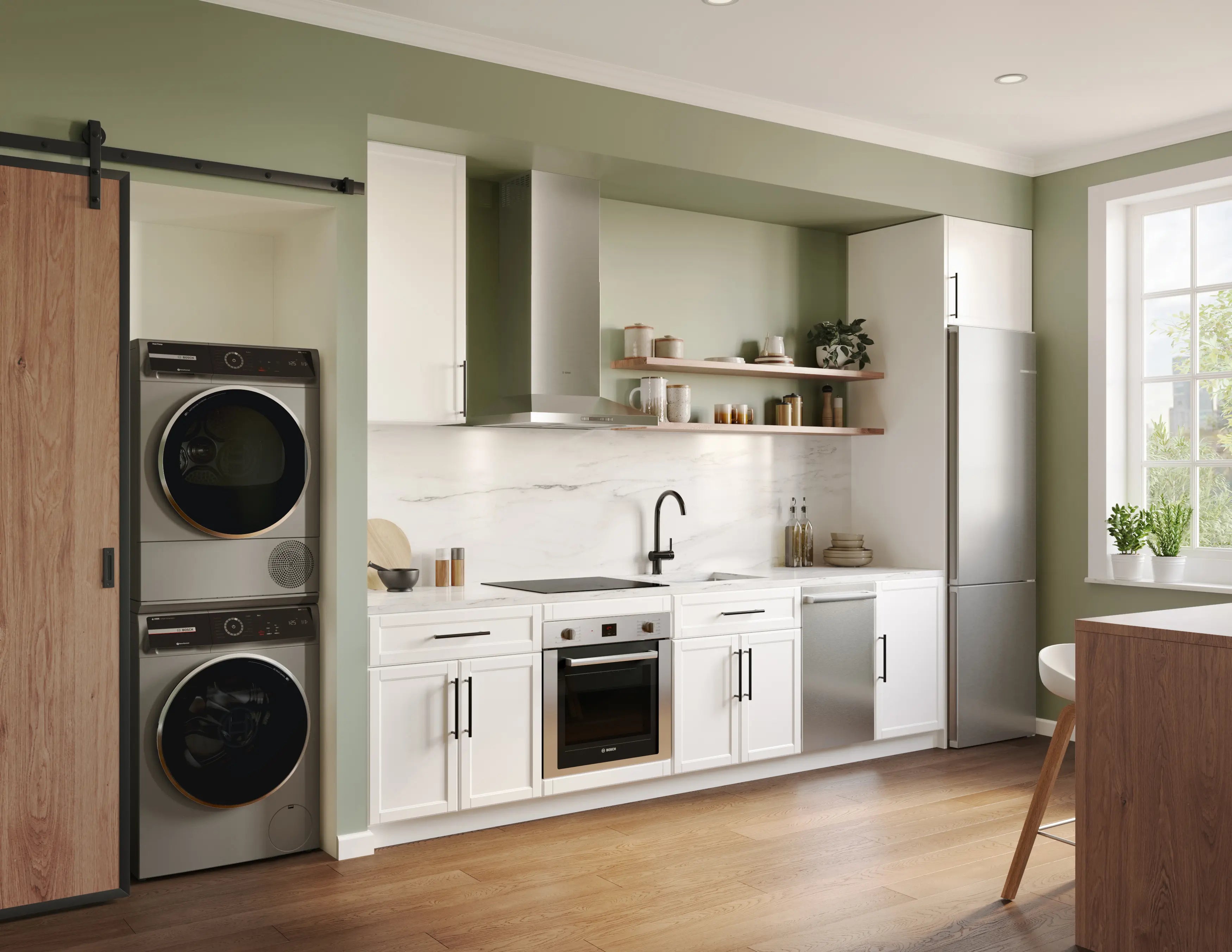 BOSCH - Lavadora de 24" Serie 800 - 208/240V, Cap de 2.5 pies cúbicos, 14 ciclos image 1