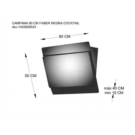 FABER - Campana Cocktail de 80 cm - Negra image 1