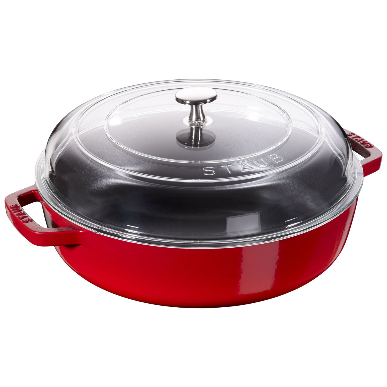 STAUB - Sartén con Tapa de Vidrio 28cm - Rojo image 0