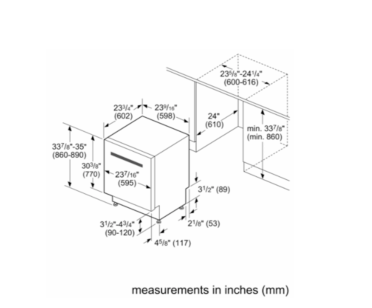 Bosch-800 Pckt Hndl, 5/4 Cycles, 42 Dba, Flex 3Rd Rck, Infolight, Crystaldry - Bl