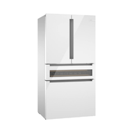 Bosch-800 Series French Door Bottom Mount Refrigerator, Refreshment Center, Glass Over White, 72"