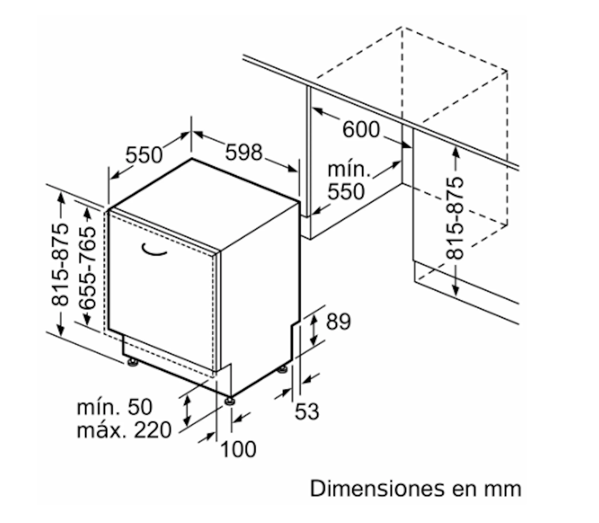 Bosch-81,5 Cm × 59,8 Cm × 55 Cm / 220–240 V / 50–60 Hz / 10 A / Capa 14 / 42 Db / Clase A / Efficientdry Con Apertura Automática, Variodrawer, Timelight, Extraclean Zone, Wi-Fi Home Connect