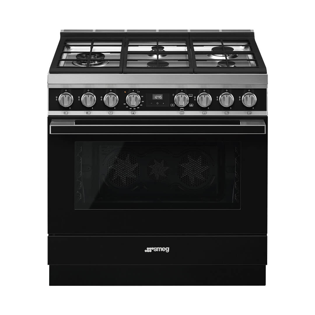 SMEG - Cocina Independiente Portofino a Gas - 90cm/36" - Negro image 0