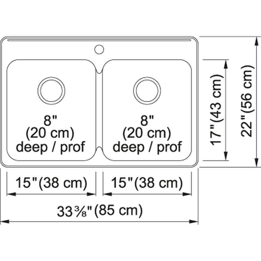 KINDRED - Fregaderos de dos tinas, montaje superior image 1