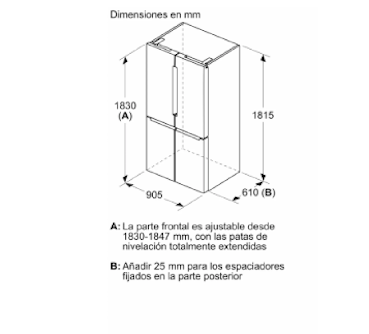 Bosch-90.5Cm Refrigerador Multipuerta, Libre Instalación, Acero Inoxidable Antihuellas, Serie 4.