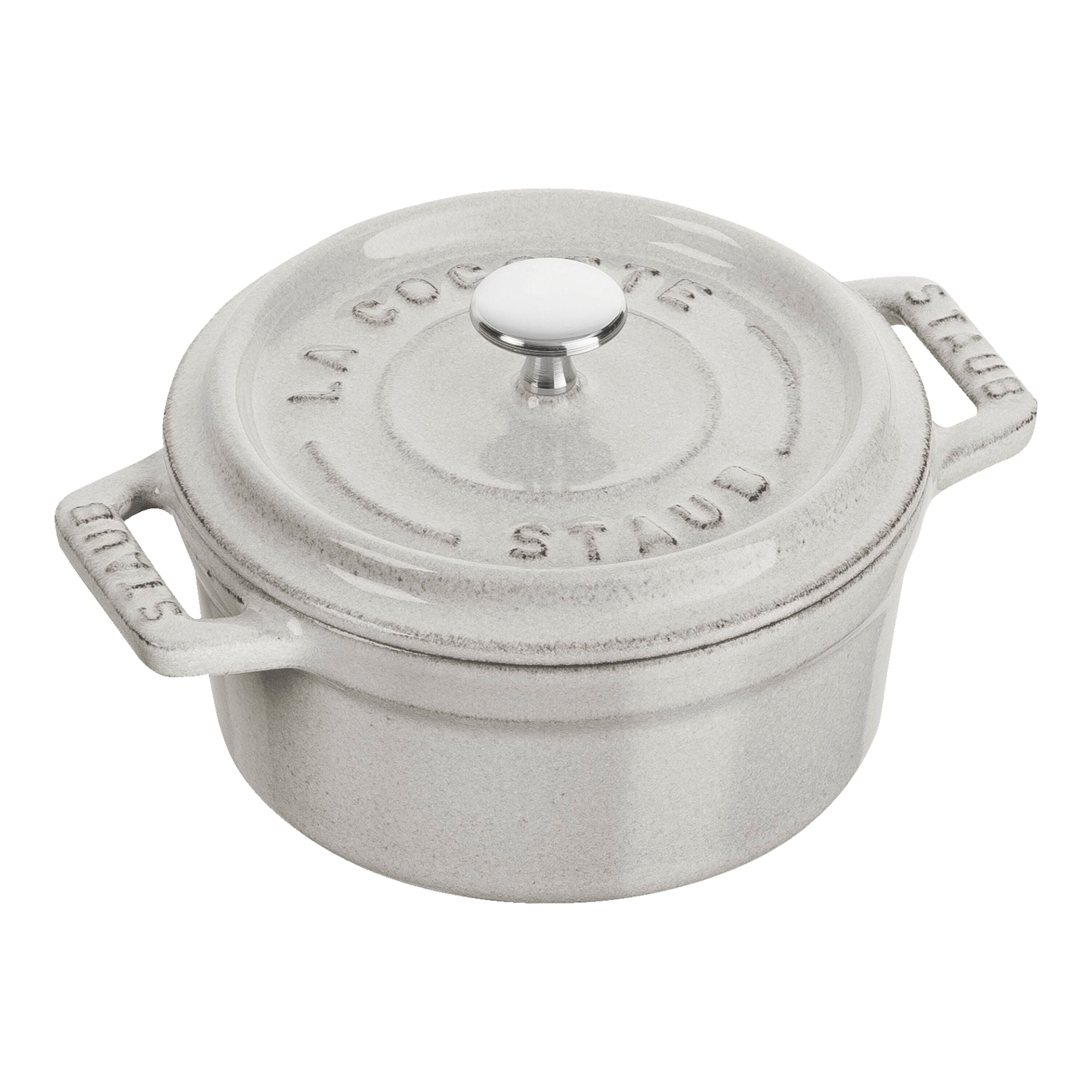 STAUB - Mini Cocotte de 10cm en Blanco Trufa - Hierro Fundido Redondo image 0