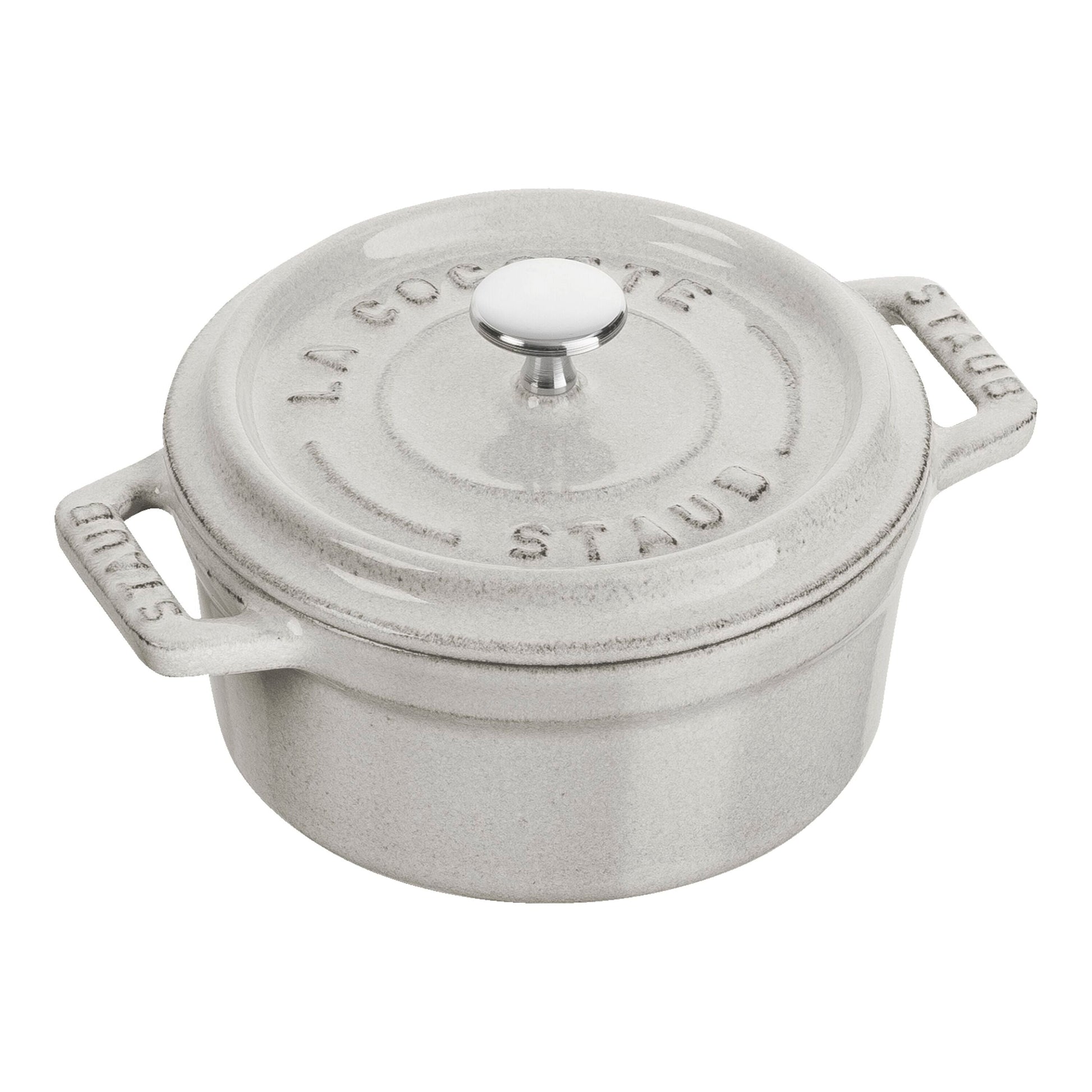 STAUB - Mini Cocotte de 10cm en Blanco Trufa - Hierro Fundido Redondo image 0
