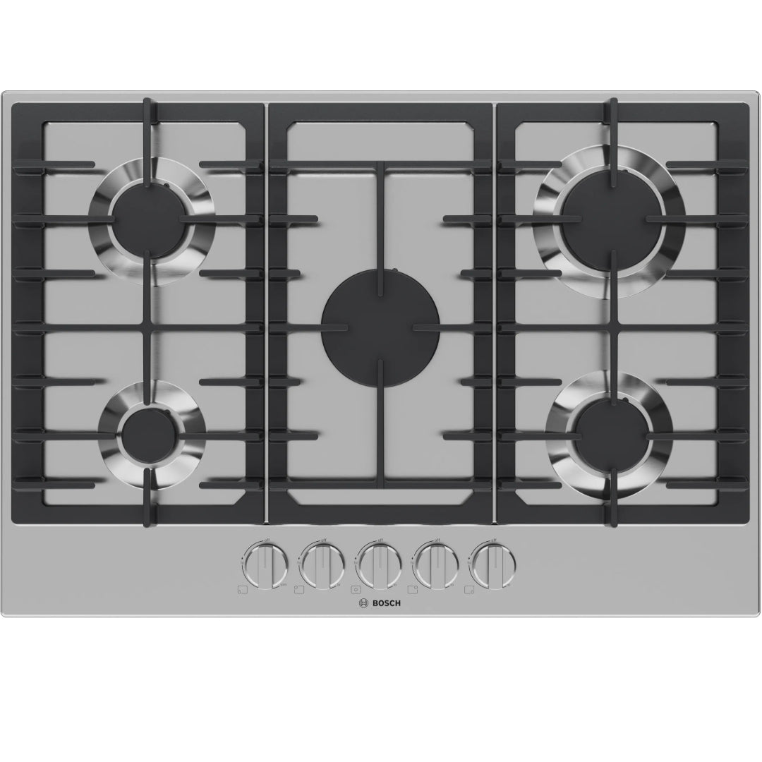 BOSCH – Placa de Gas 30" Serie 300 – 5 Quemadores, Acero inoxidable image 0