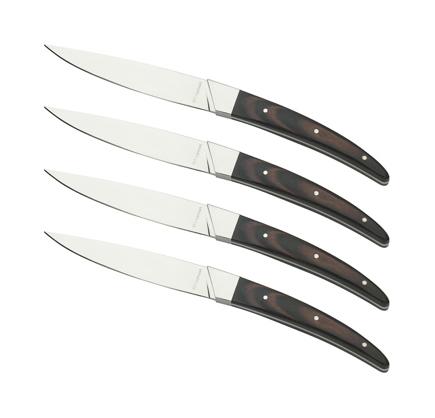 LEGNOART - Juego de 4 Cuchillos para Carne Tomahawk con Mango de Madera Clara image 0