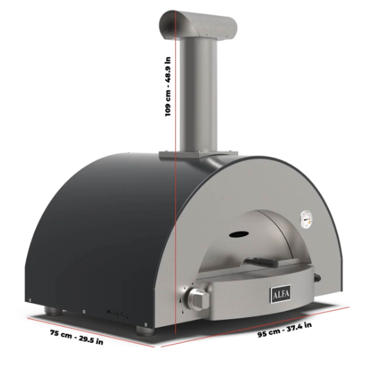 Alfa Forni-Alfa - Classico 2 Pizze Oven - Gas Ng - Ardesia Grey