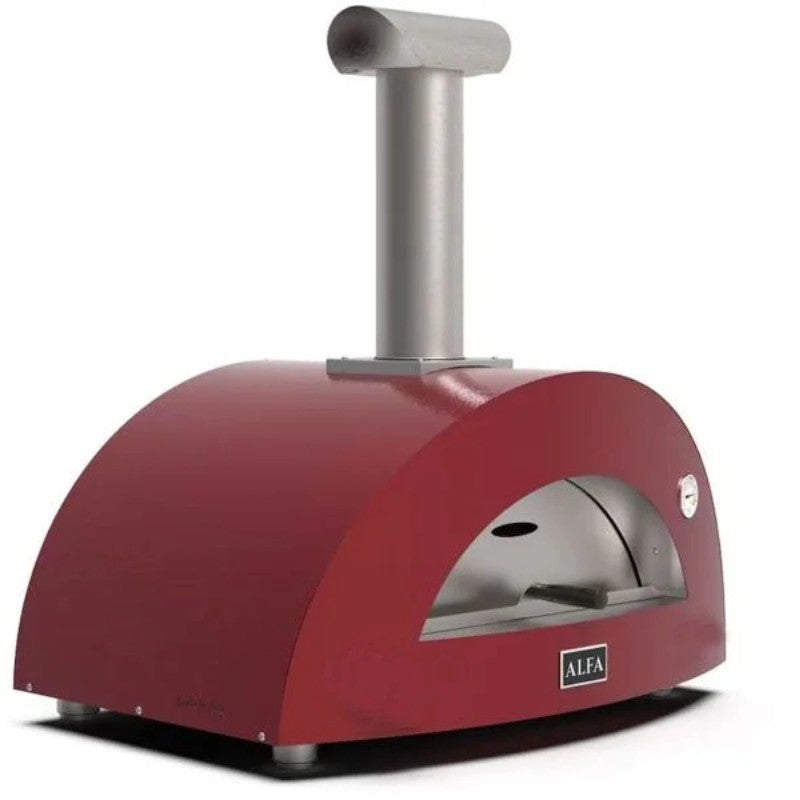 Alfa Forni-Alfa - Moderno 3 Pizze Oven - Wood - Antique Red