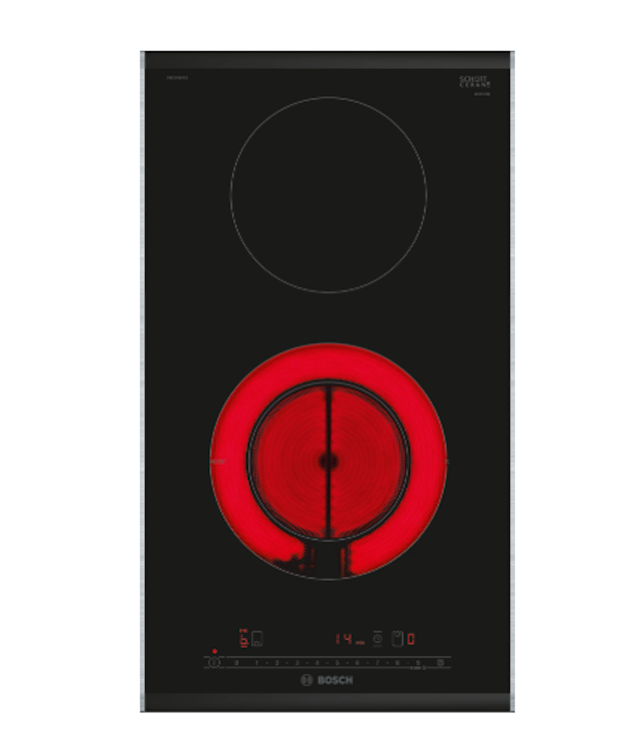 Bosch 30Cm Modular Electric Hob, 2 Cooking Zones, 6 Series - Ceramic/Black 220-240V/50-60Hz