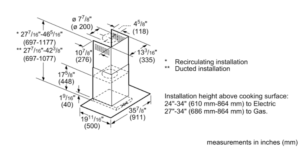 Bosch-Benchmark Series, Glass Canopy, 600 Cfm