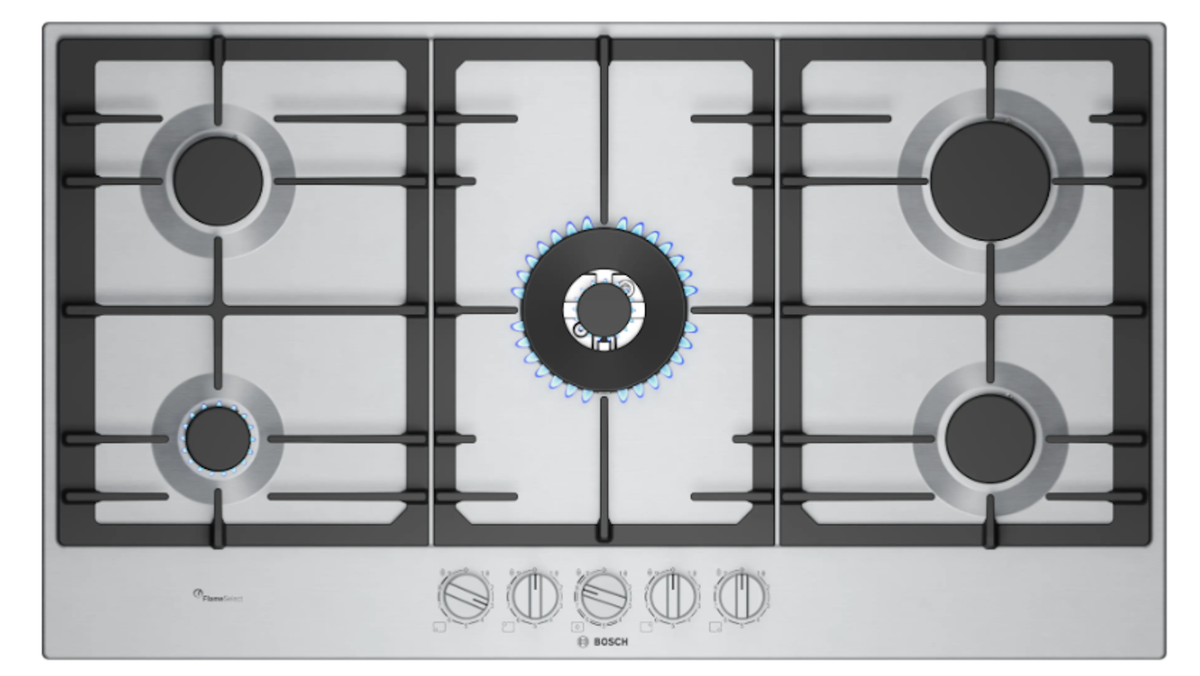 Bosch-Bosch Serie 6 Pcr9A5I90 Hobs Acero Inoxidable Integrado 90 Cm Encimera De Gas 5 Zona(S)