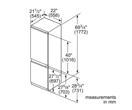 Bosch-Built-In Bottom Freezer Refrigerator