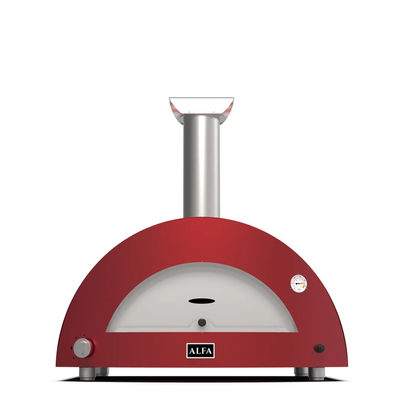 ALFA FORNI - Horno Moderno para 3 Pizzas - Gas/Híbrido - Rojo Antiguo
