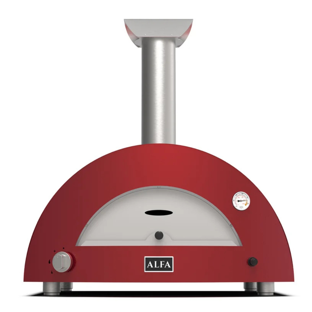ALFA FORNI - Horno moderno para 2 pizzas - Gas/Híbrido - Rojo antiguo