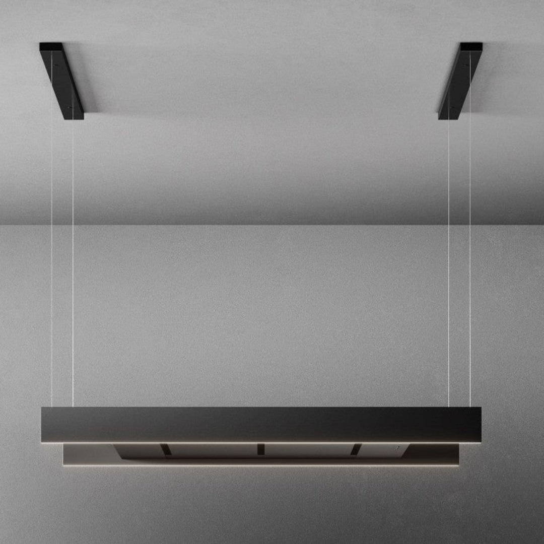 FALMEC - Campana Extractora con Luz para Isla 120 cm Negra 220-240V ~ 50-60Hz con Filtro Pack