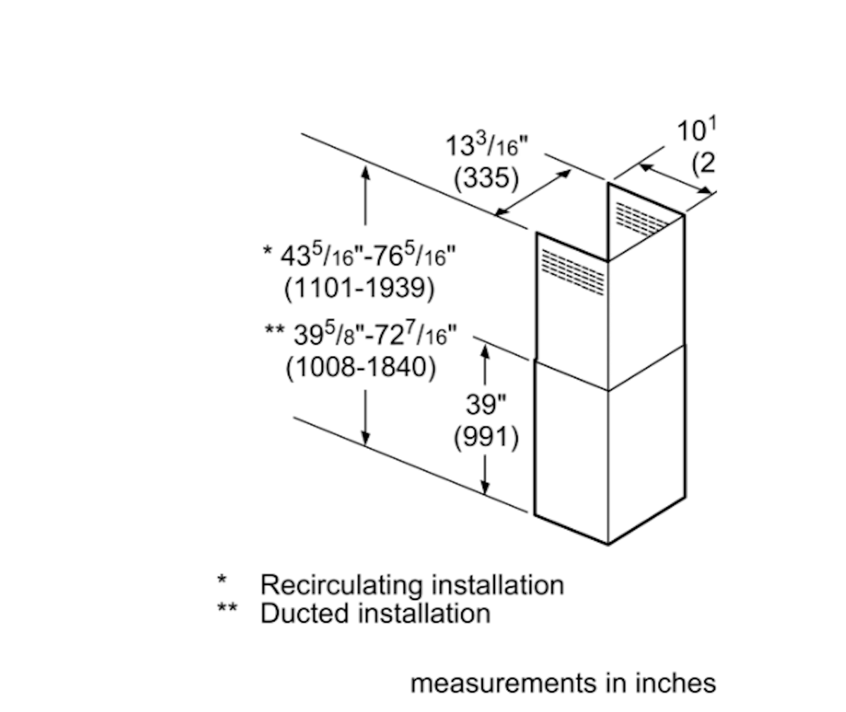 Bosch-Chimney Extension For All Chimney Wall Hoods