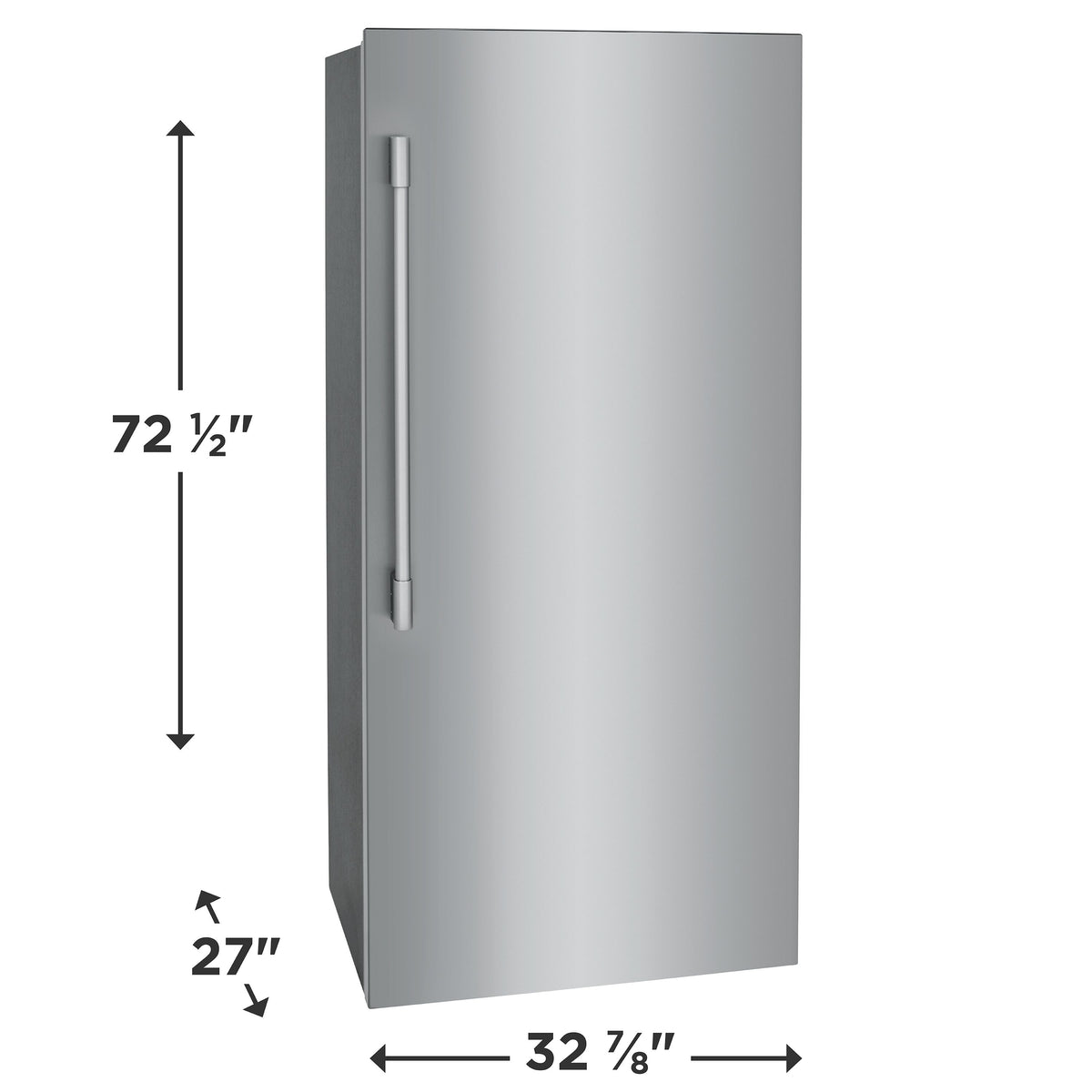 Frigidaire Professional, refrigerador vertical independiente de 19 Cu,Ft, acero inoxidable, Inverter.