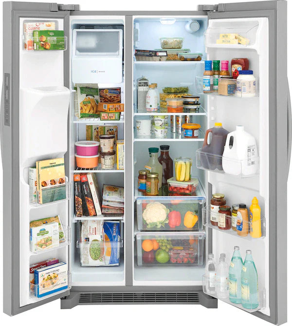 FRIGIDAIRE - Refrigerador lado a lado de 36" y 26 pies cúbicos, profundidad estándar - Acero inoxidable