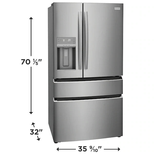 FRIGIDAIRE - Gallery Refrigerador de 21.5 pies cúbicos, profundidad tipo mostrador, 4 puertas francesas, acero inoxidable