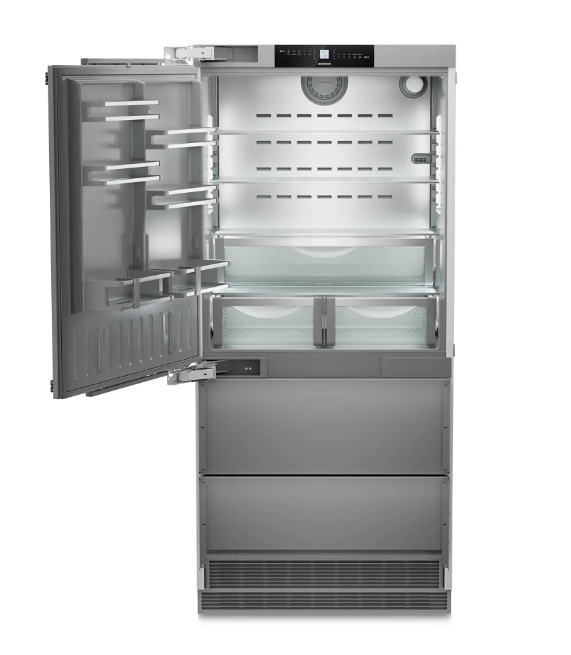 LIEBHERR - Refrigerador totalmente integrado de 36" con congelador inferior, fabricador de hielo, bisagra izquierda, listo para panel