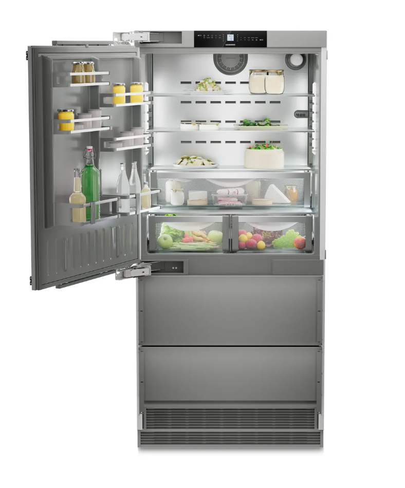 LIEBHERR - Refrigerador totalmente integrado de 36" con congelador inferior, fabricador de hielo, bisagra izquierda, listo para panel
