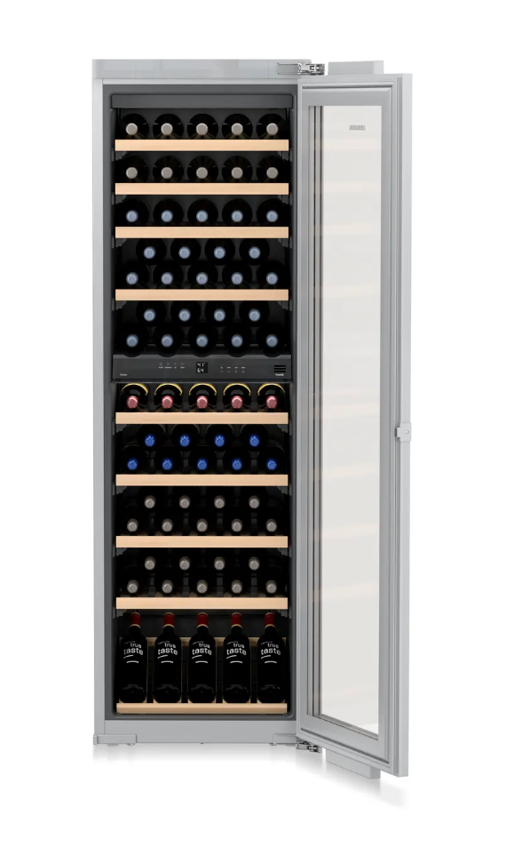 LIEBHERR Enfriador de vino integrado de doble zona de 24", capacidad para 80 botellas, bisagra derecha (rev)