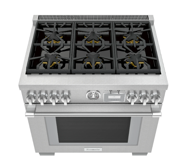 Thermador-Pro-Harm 36" Df Range 4 Brnr Griddle