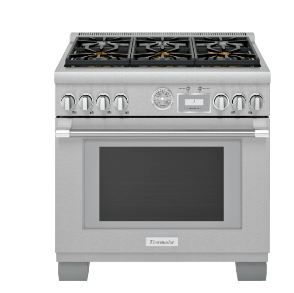Thermador-Pro-Harm 36" Df Range 4 Brnr Griddle