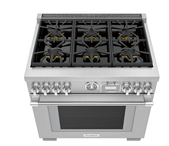Thermador-Pro-Grand 36" Gas Range 6 Brnr