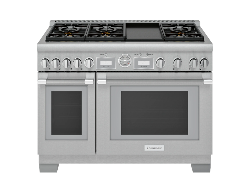 Thermador-Pro-Grand 48" Df Range 6 Brnr Griddle