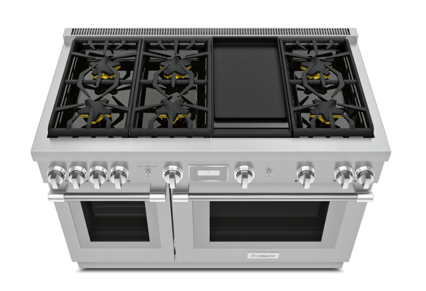 Thermador-Pro-Harm 48" Df Range 6 Brnr Griddle
